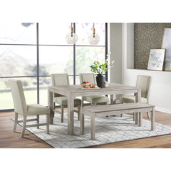 Eleanor Dining Bench in White – SKU D-6460-3-BN | Elements
