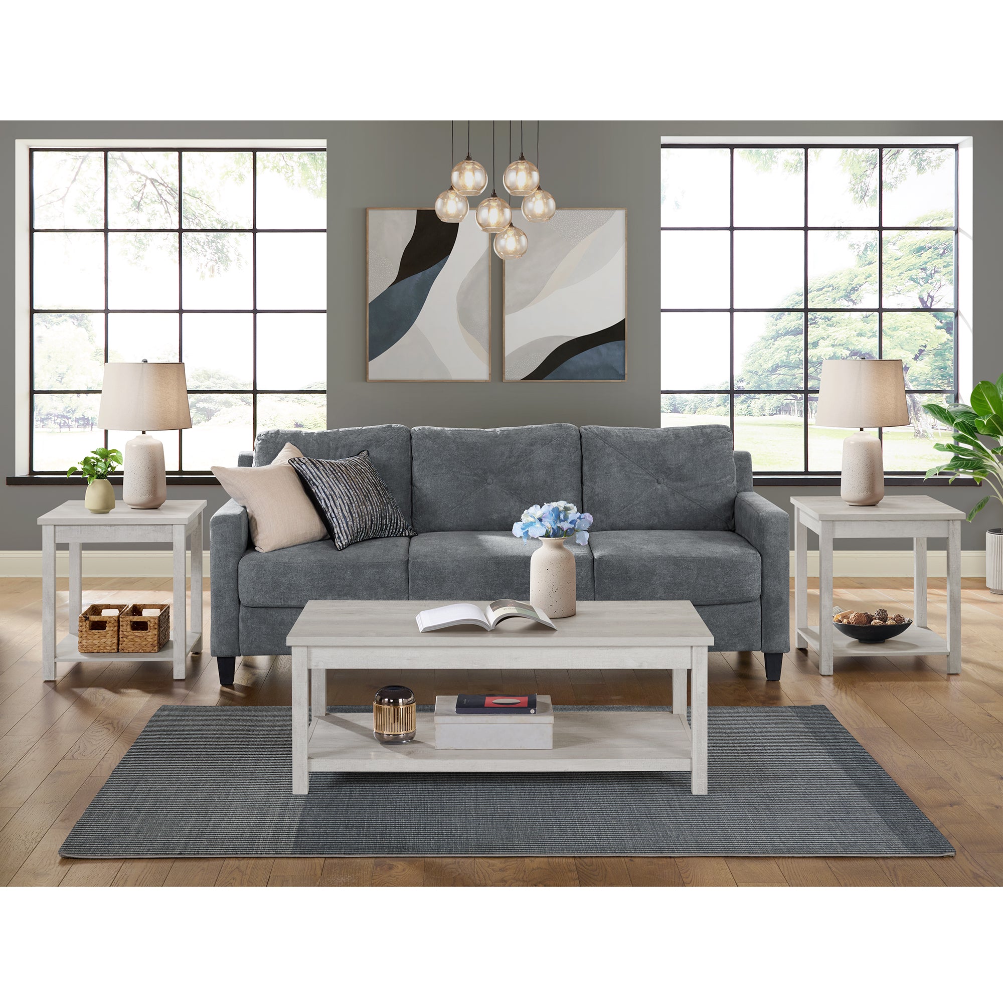 Eleanor Three Pack Occasional Set in White – SKU T-6460-3-OT | Elements