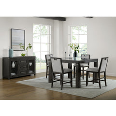 Elodie Counter Table with Glass in Charcoal