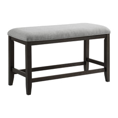 Elodie Counter Bench with Grey Fabric in Charcoal
