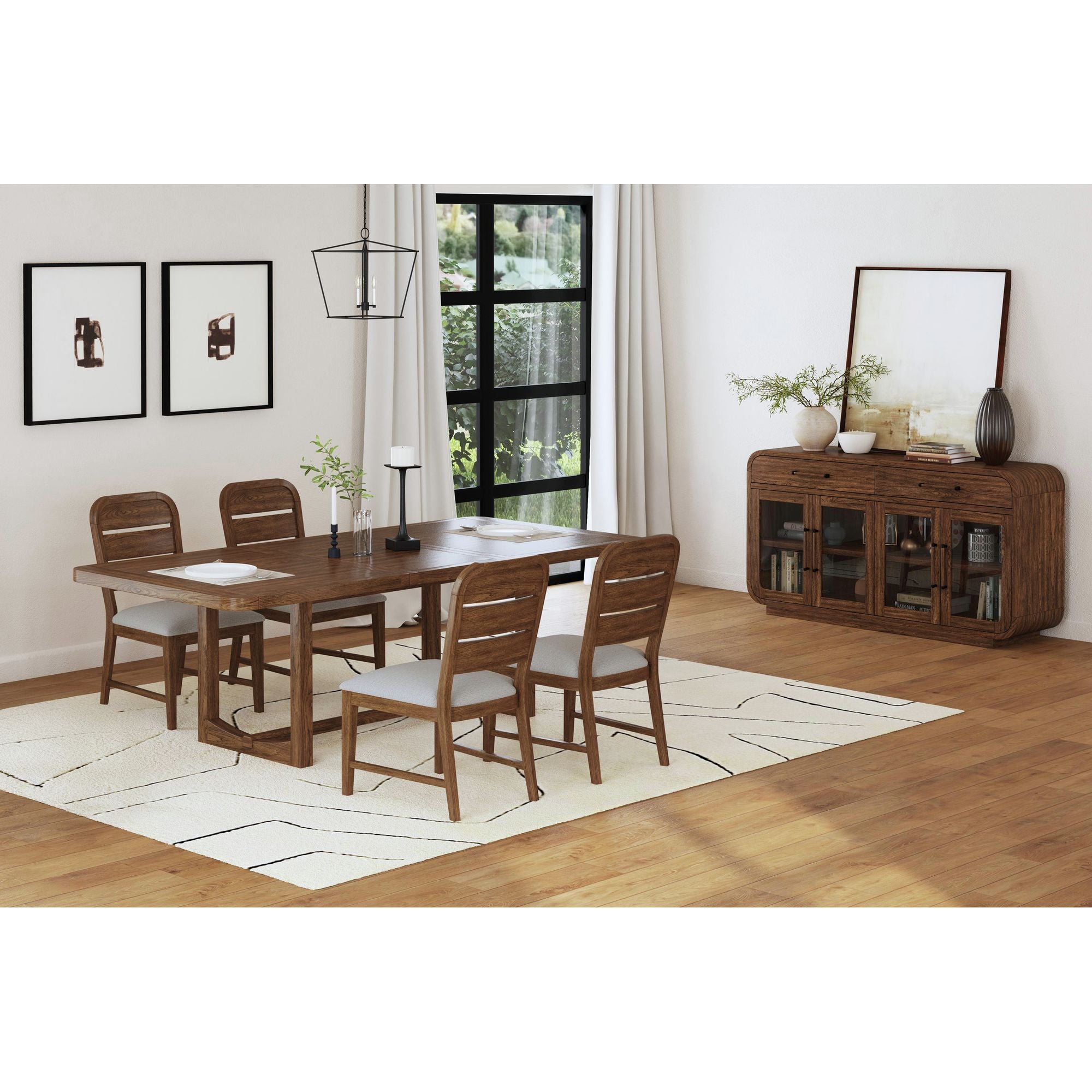 Glinda Dining Side Chair with Light Grey Fabric in Brown (2 Per Carton) – SKU D-18900-5-SC | Elements