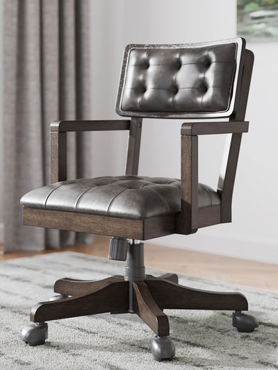 Tampa Furniture Outlet Lutz - Ashley Furniture - Breckington Desk Chair - Home Office Desk Chair (1/CN) / Dark Brown - H556-01A