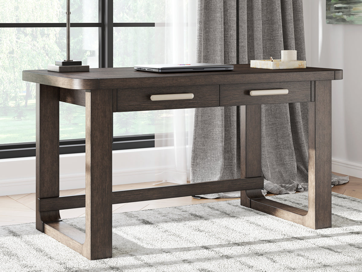 Tampa Furniture Outlet Lutz - Ashley Furniture - Breckington Office Desk - Home Office Desk / Dark Brown - H556-44