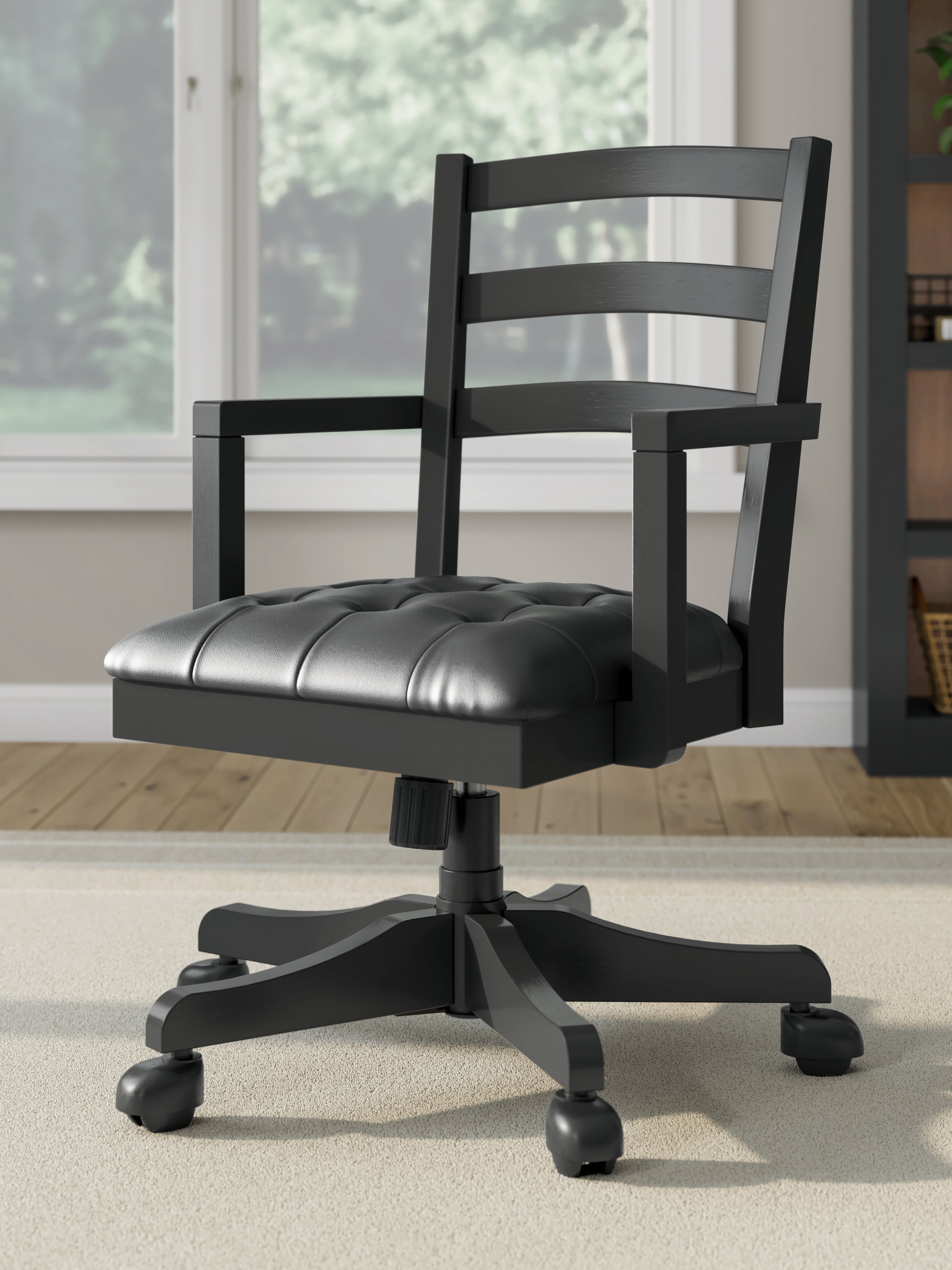 Tampa Furniture Outlet Lutz - Ashley Furniture - Wildenauer Home Office Desk Chair - Home Office Swivel Desk Chair / Black - H664-01A