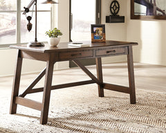 Tampa Furniture Outlet Lutz - Ashley Furniture - Baldridge Office Desk - Home Office Large Leg Desk / Rustic Brown - H675-44