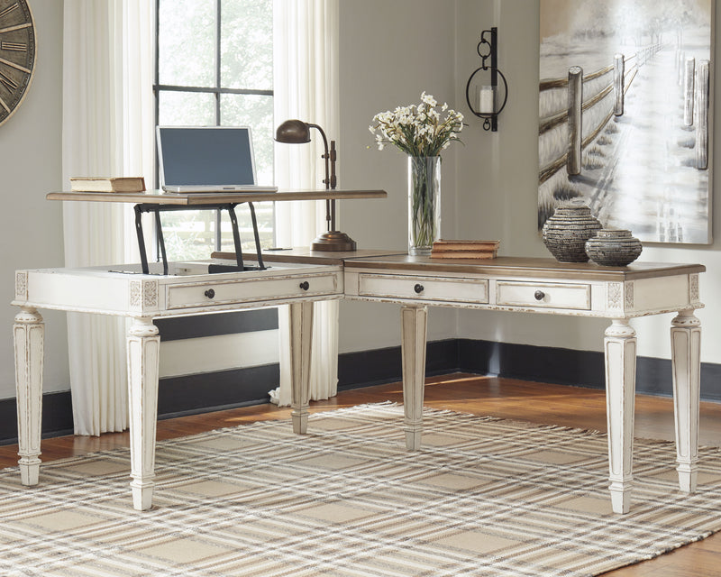 Tampa Furniture Outlet Lutz - Ashley Furniture - Realyn Office Desk - 2-Piece Home Office Desk - H743H2