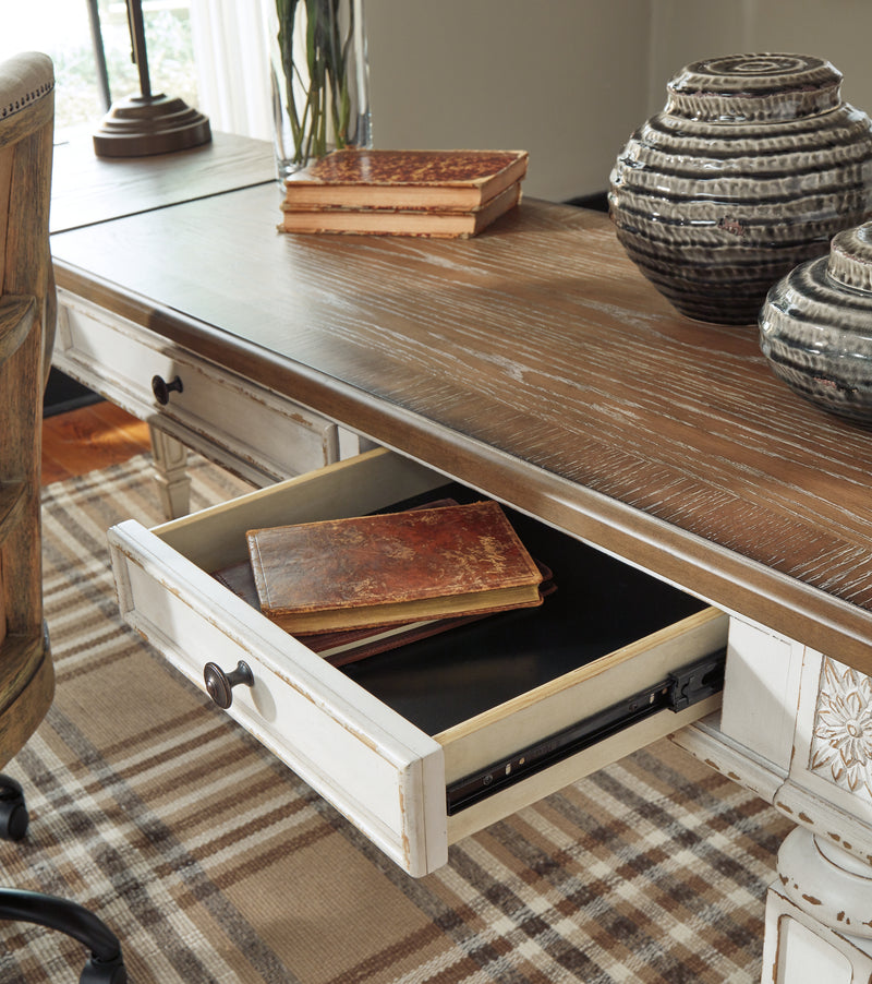 Tampa Furniture Outlet Lutz - Ashley Furniture - Realyn Office Desk - 2-Piece Home Office Desk - H743H2