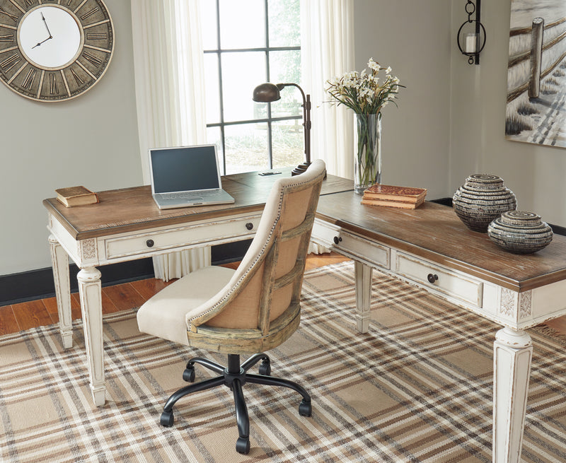 Tampa Furniture Outlet Lutz - Ashley Furniture - Realyn Office Desk - 2-Piece Home Office Desk - H743H2