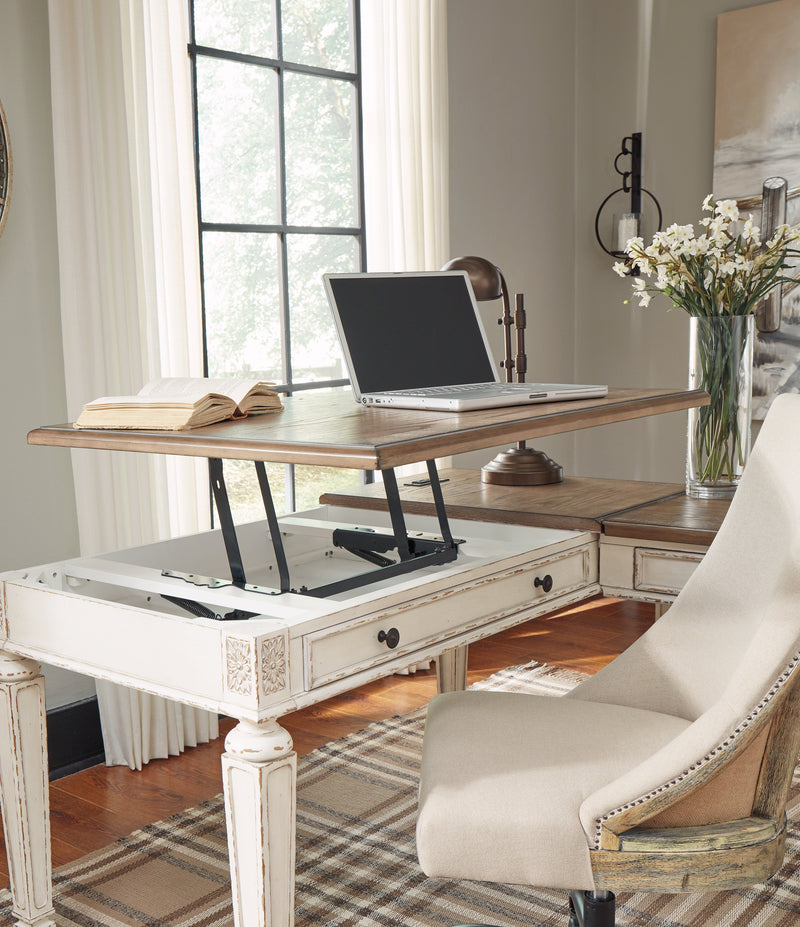 Tampa Furniture Outlet Lutz - Ashley Furniture - Realyn Office Desk - 2-Piece Home Office Desk - H743H2