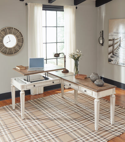 Tampa Furniture Outlet Lutz - Ashley Furniture - Realyn Office Desk - 2-Piece Home Office Desk - H743H2