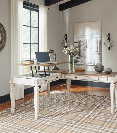 Tampa Furniture Outlet Lutz - Ashley Furniture - Realyn Office Desk - 2-Piece Home Office Desk - H743H2