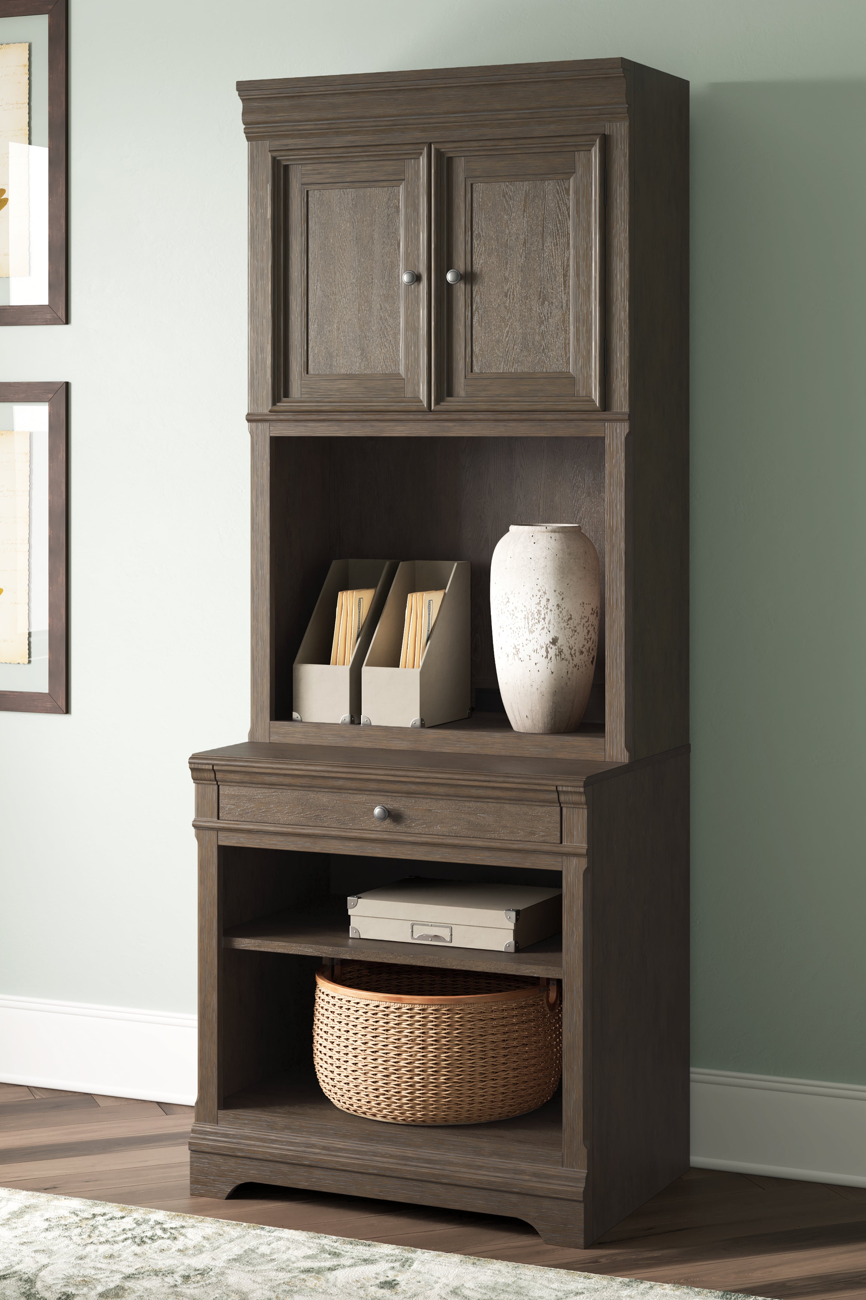 Tampa Furniture Outlet Lutz - Ashley Furniture - Janismore Bookcase - Bookcase / Weathered Gray - H776H7
