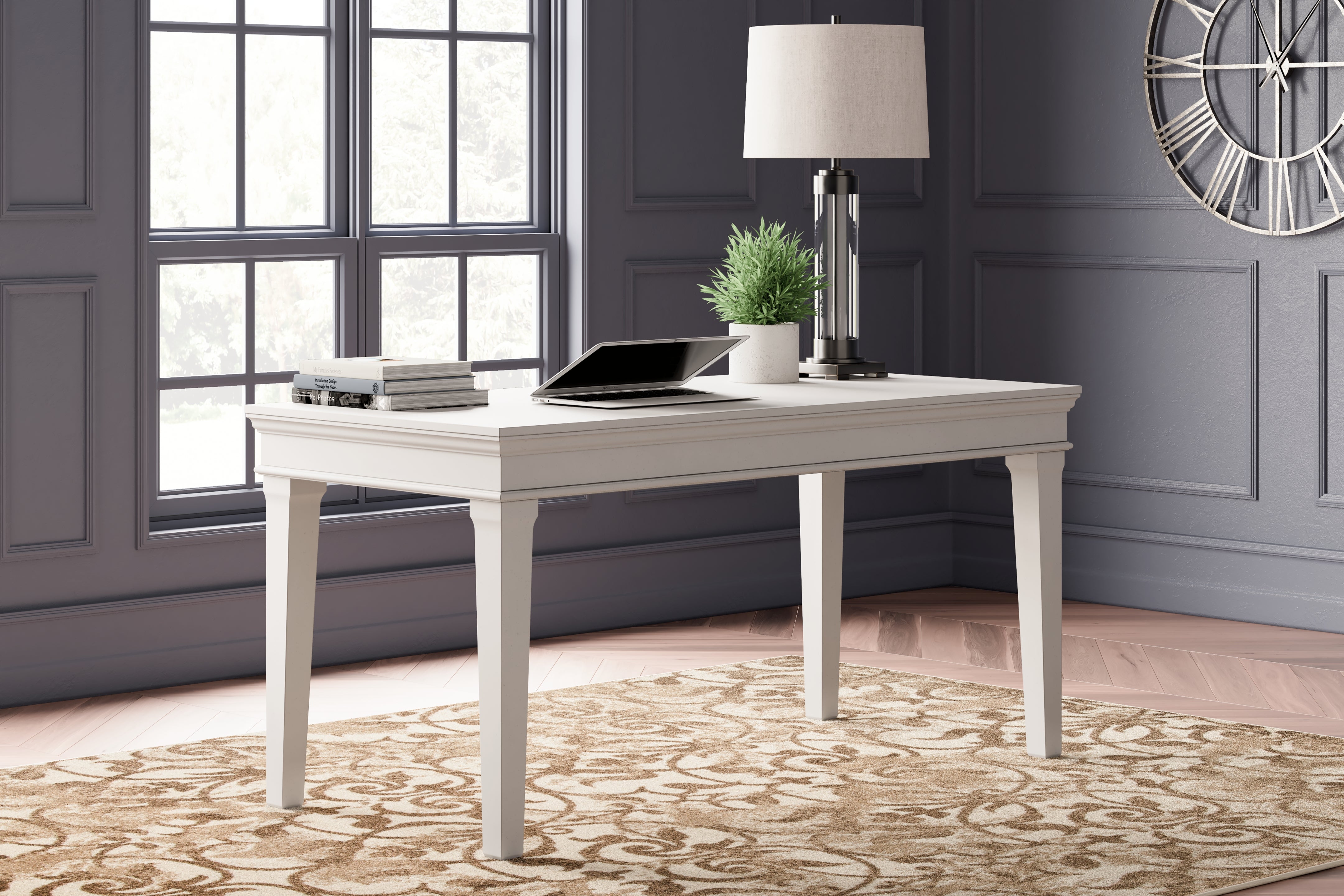 Tampa Furniture Outlet Lutz - Ashley Furniture - Kanwyn Office Desk - Home Office Desk / Whitewash - H777-44