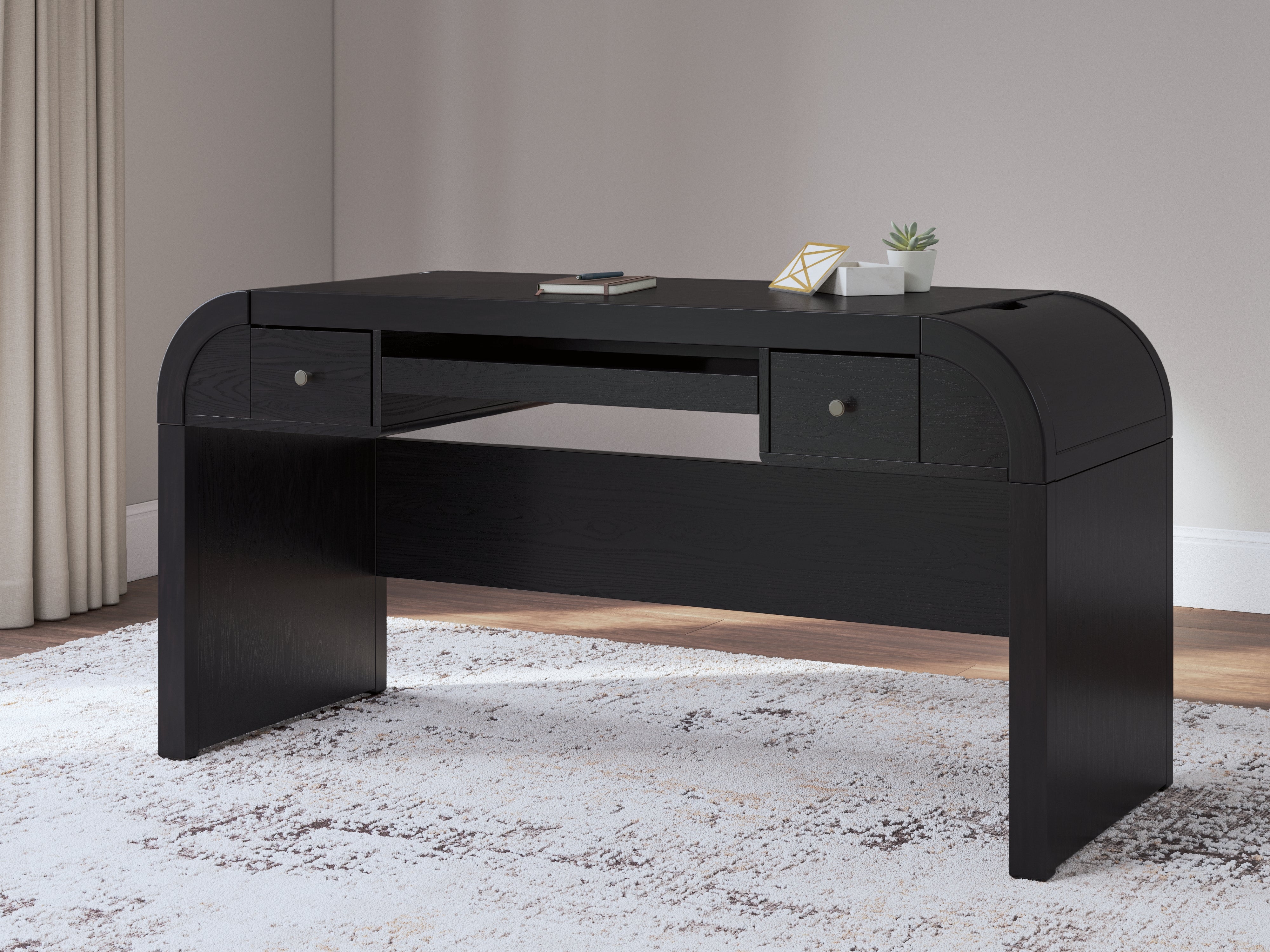Tampa Furniture Outlet Lutz - Ashley Furniture - Rowanbeck Office Desk - Home Office Desk / Black - H821-44