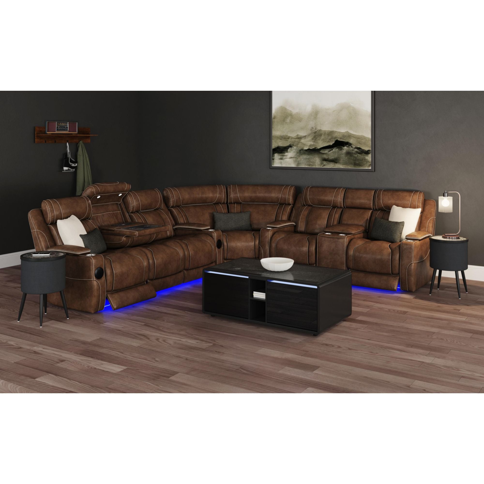 Halo Smart Coffee Table with Cooler and Speaker in Black – SKU T-18400-8-CTFS | Elements