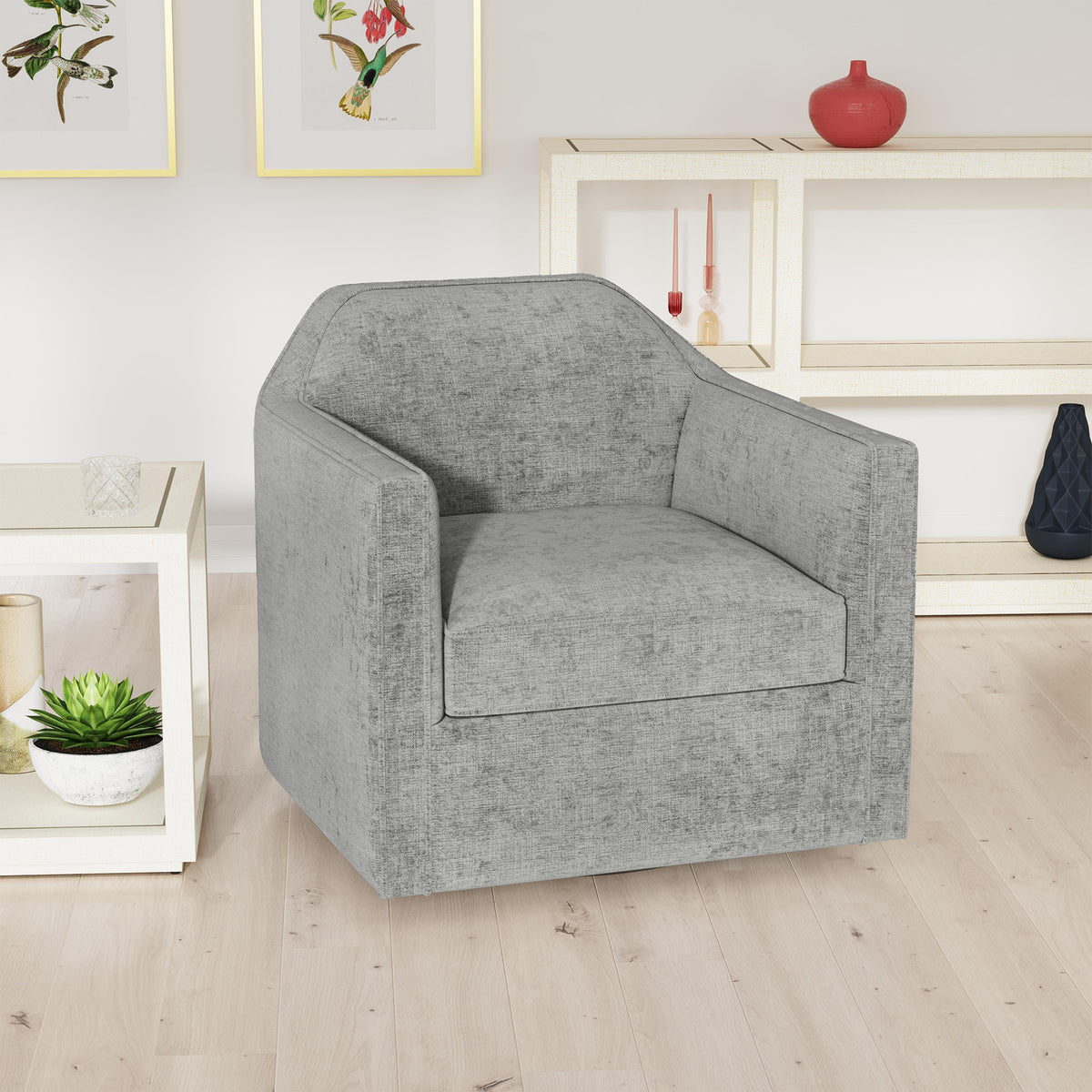 Hamlin Swivel Chair in Beamer Cement – SKU U-15150-11180-101 | Elements