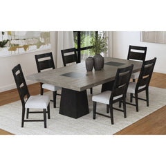 Jemma Wood Back Dining Side Chair with Beige Linen in Dark Espresso (2 Per Carton) – SKU D-7570-5-SC3 | Elements
