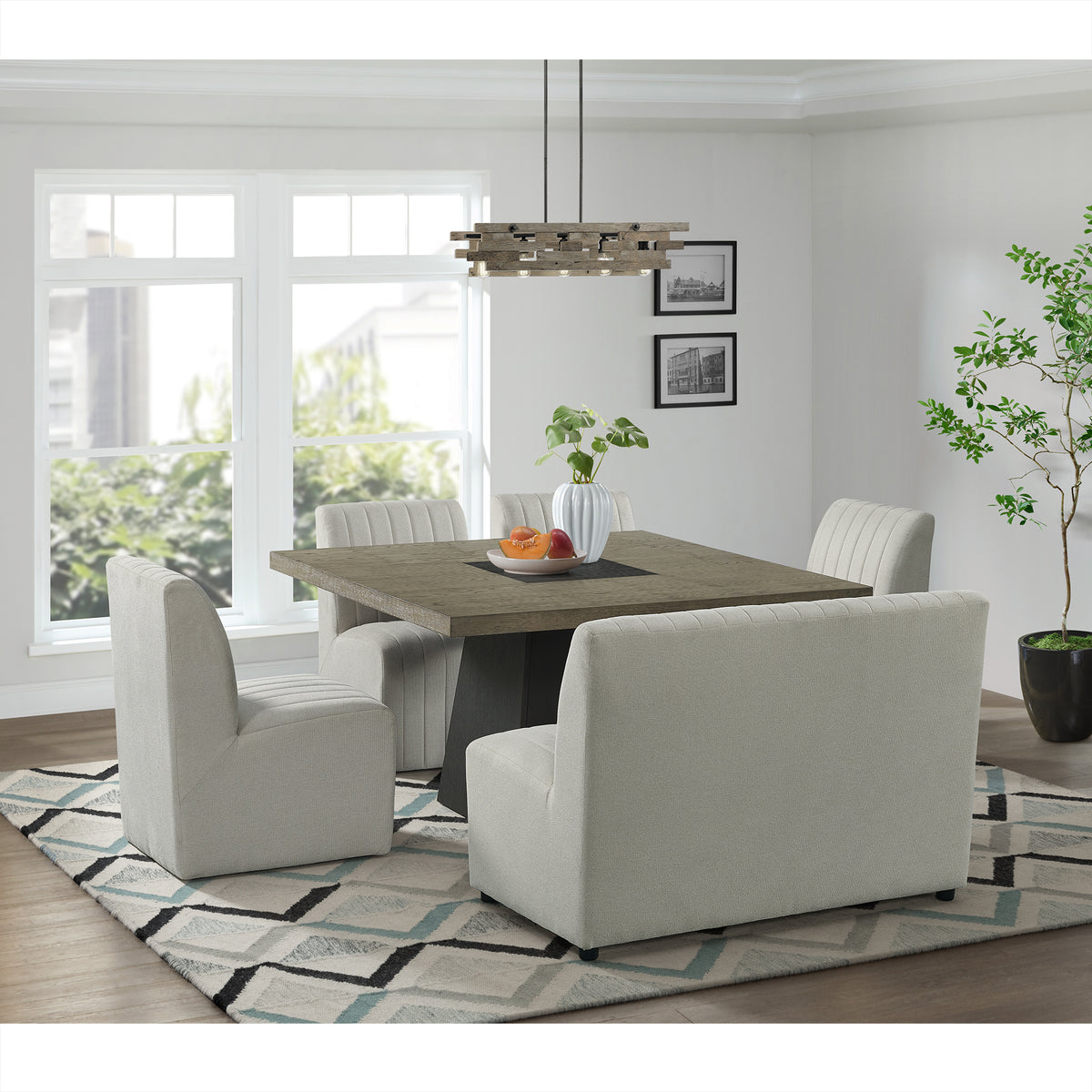 Jemma Upholstered Bench in Beige Linen – SKU D-7570-6-BN | Elements
