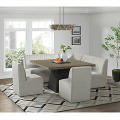 Jemma Upholstered Bench in Beige Linen