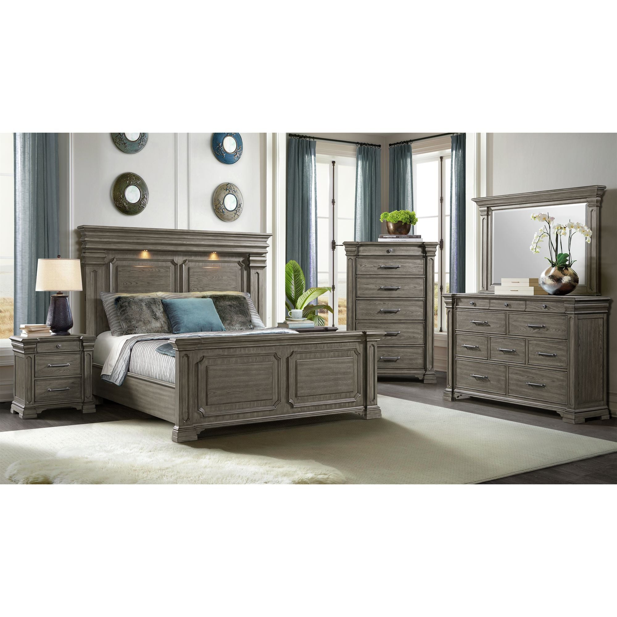 Kings Court King Bed in Grey – SKU B.10315.KB | Elements