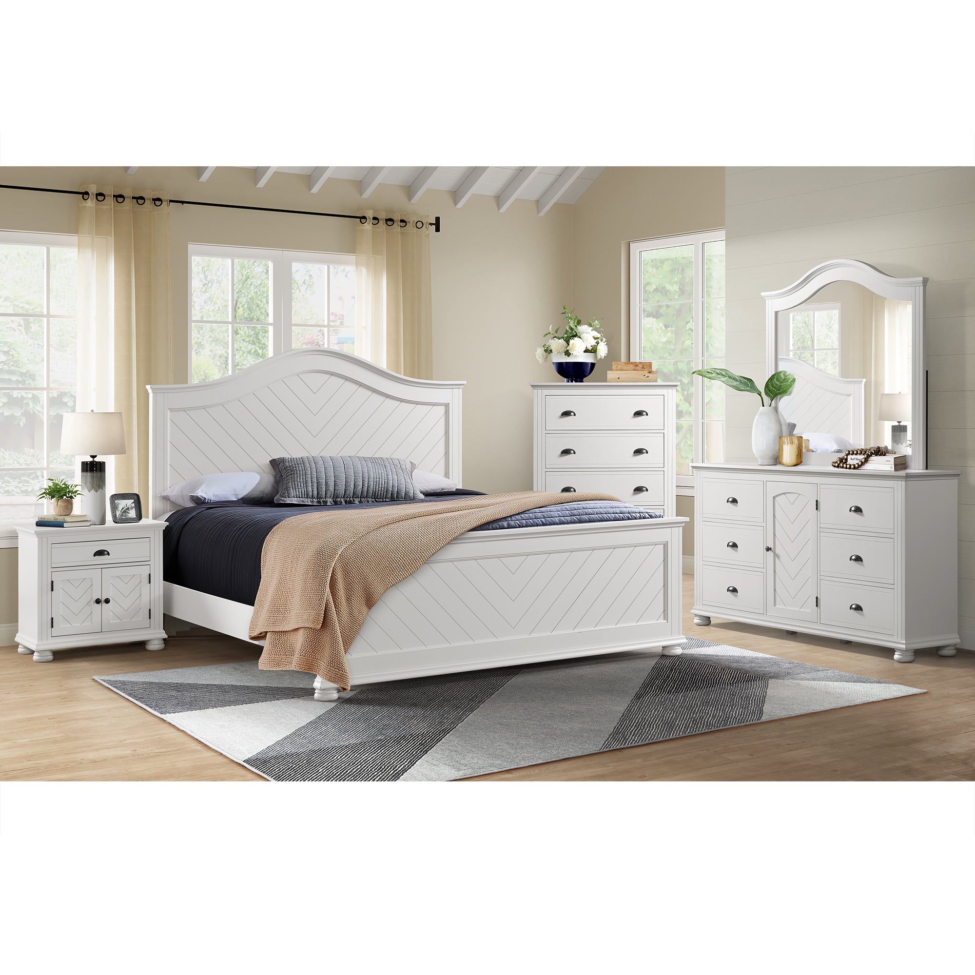 Kona 1-Drawer Nightstand in White – SKU B-9340-7-NS | Elements