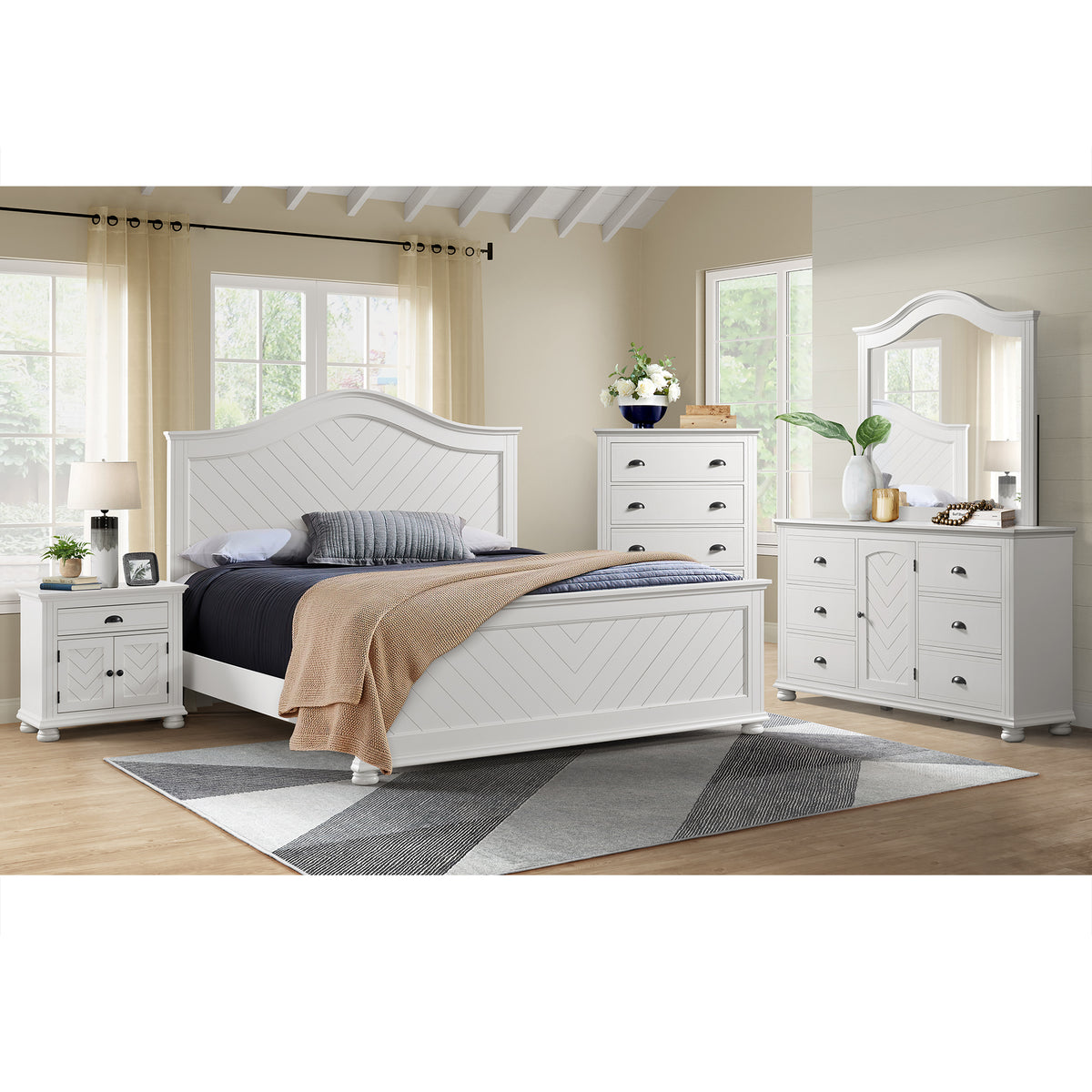 Kona 1-Drawer Nightstand in White – SKU B-9340-7-NS | Elements