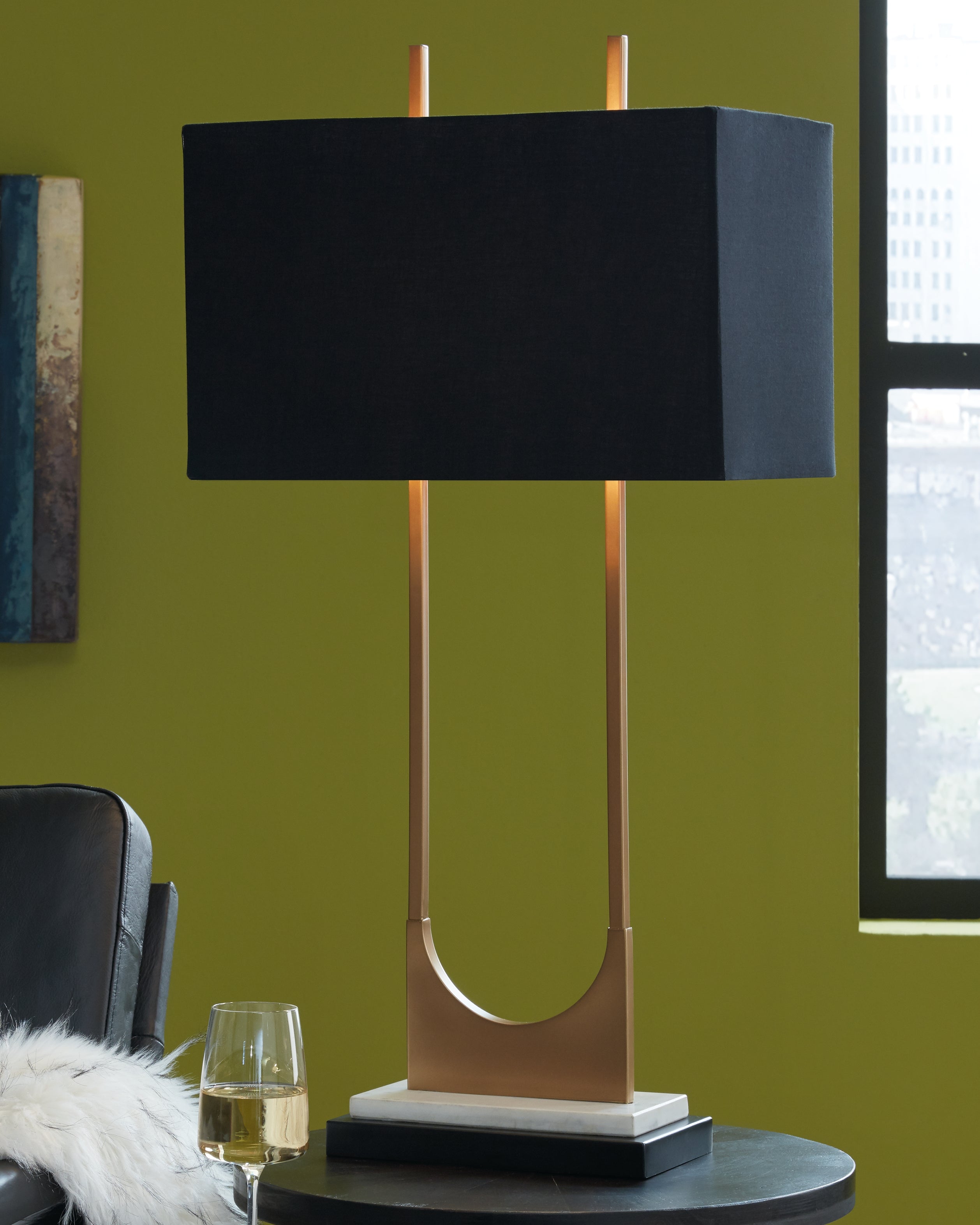 Tampa Furniture Outlet Lutz - Ashley Furniture - Malana Lighting - Table Lamp (Set of 2) / Brass Finish - L208254X2