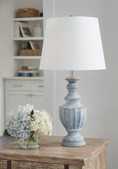 Tampa Furniture Outlet Lutz - Ashley Furniture - Cylerick Lighting - Terracotta Table Lamp (1/CN) / Antique Blue - L235714