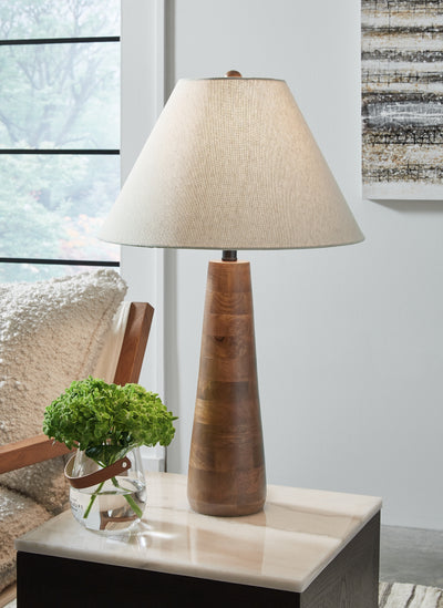 Tampa Furniture Outlet Lutz - Ashley Furniture - Danset Lighting - Table Lamp (Set of 2) / Brown - L329104X2