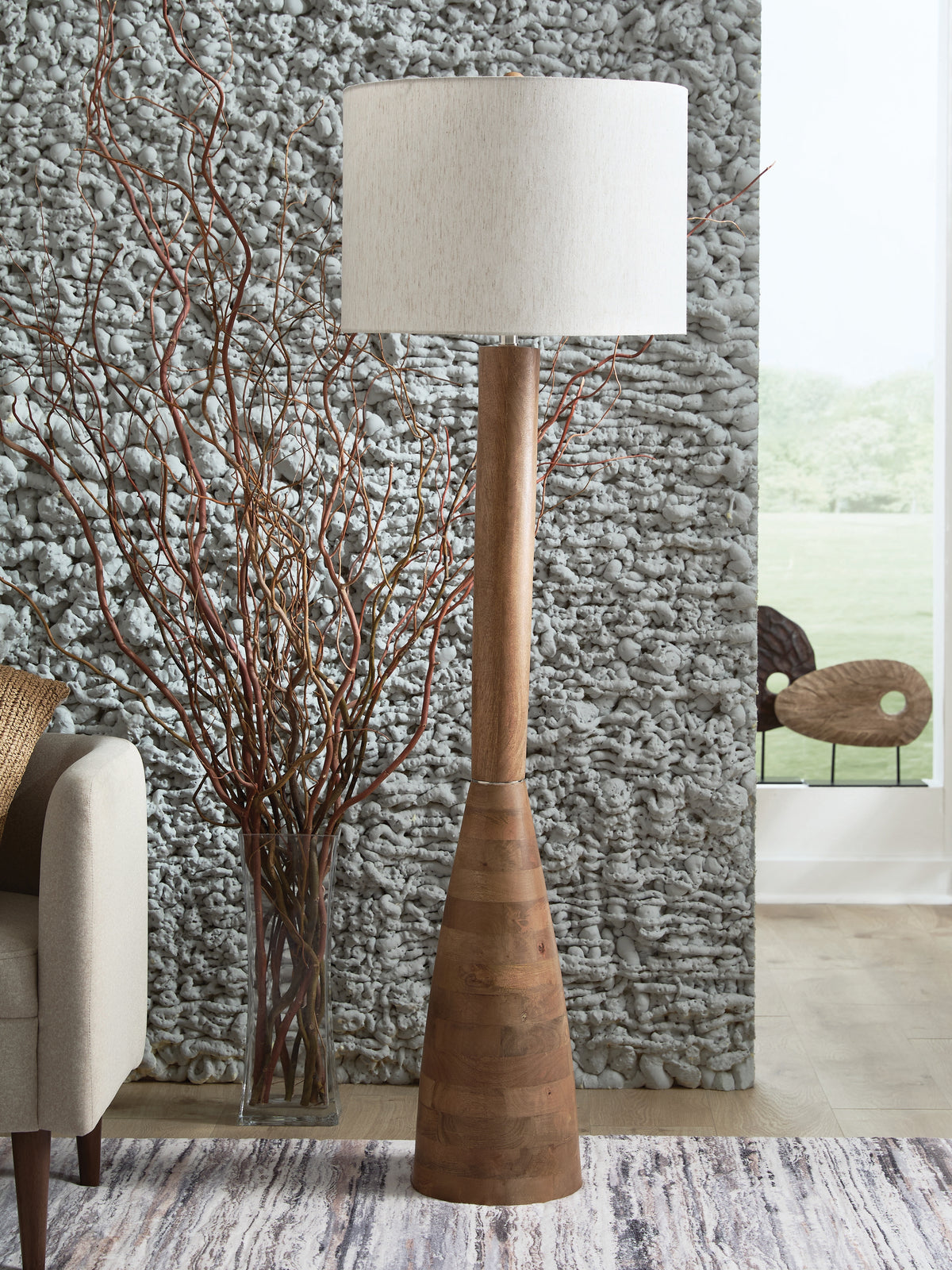 Tampa Furniture Outlet Lutz - Ashley Furniture - Ailsa Lighting - Wood Floor Lamp (1/CN) - L329111