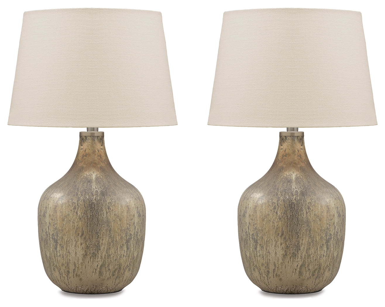 Tampa Furniture Outlet Lutz - Ashley Furniture - Mari Lighting - Table Lamp (Set of 2) / Gray/Gold Finish - L430664X2