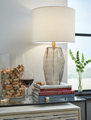 Tampa Furniture Outlet Lutz - Ashley Furniture - Taylow Lighting - Glass Table Lamp (1/CN) / Gray - L430794