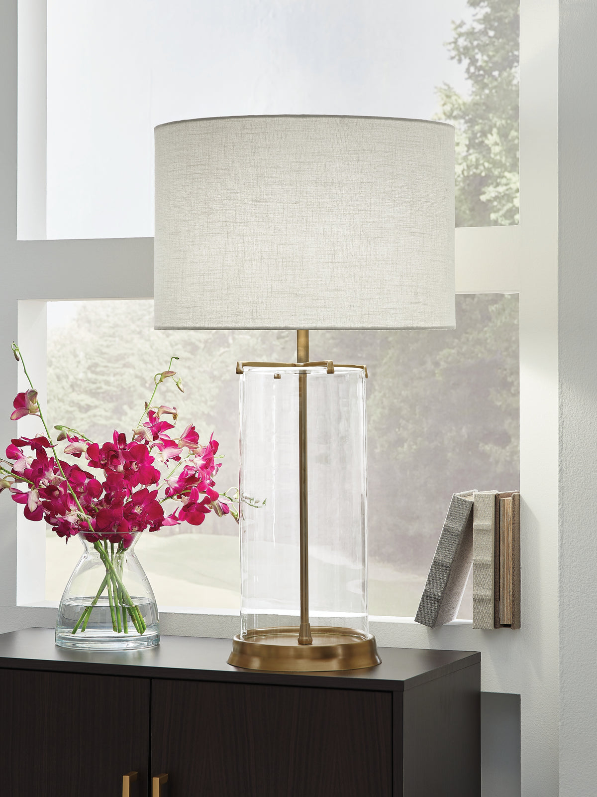 Tampa Furniture Outlet Lutz - Ashley Furniture - Gizeh Lighting - Glass Table Lamp (1/CN) - L430954