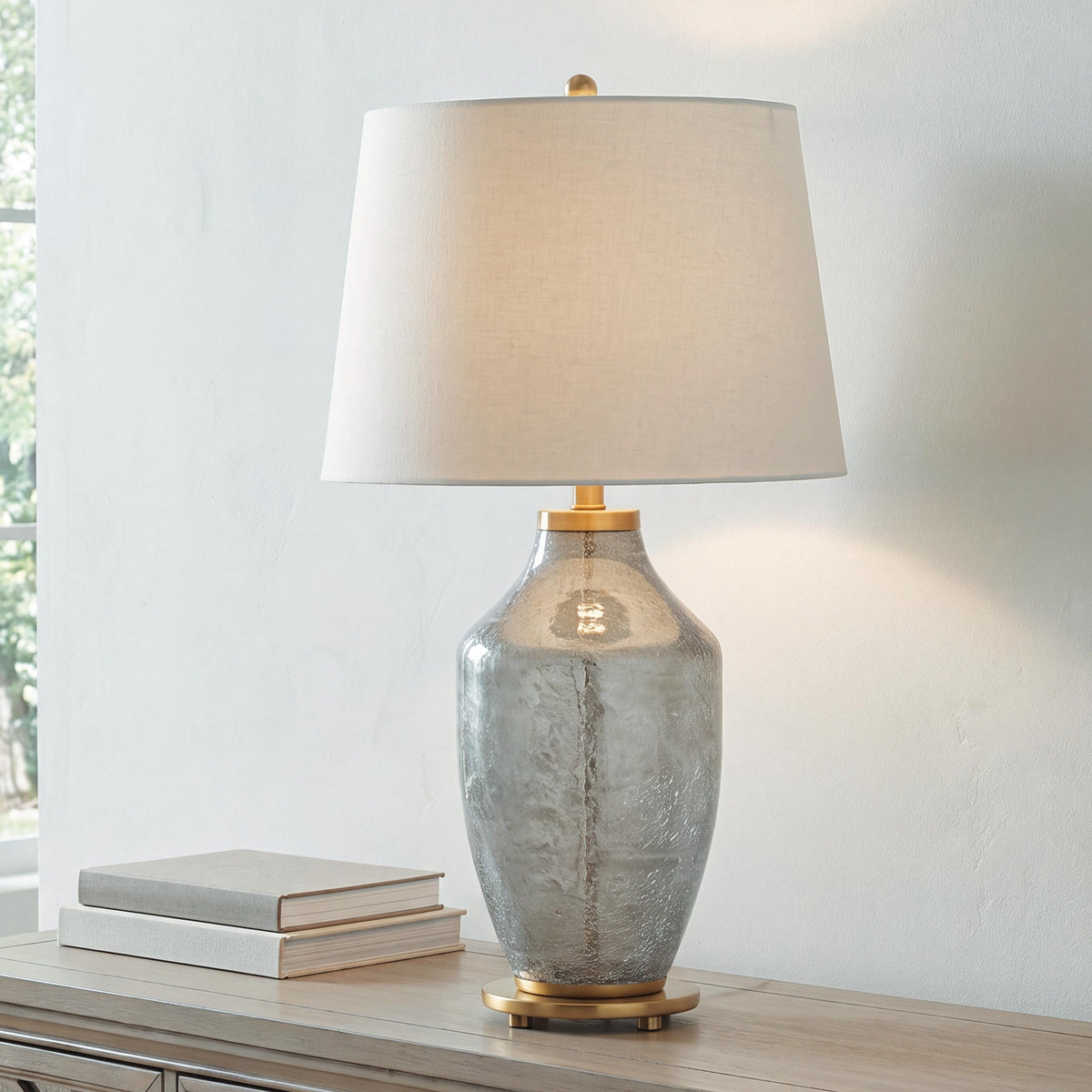 Tampa Furniture Outlet Lutz - Ashley Furniture - Abbriel Lighting - Glass Table Lamp (1/CN) - L430974
