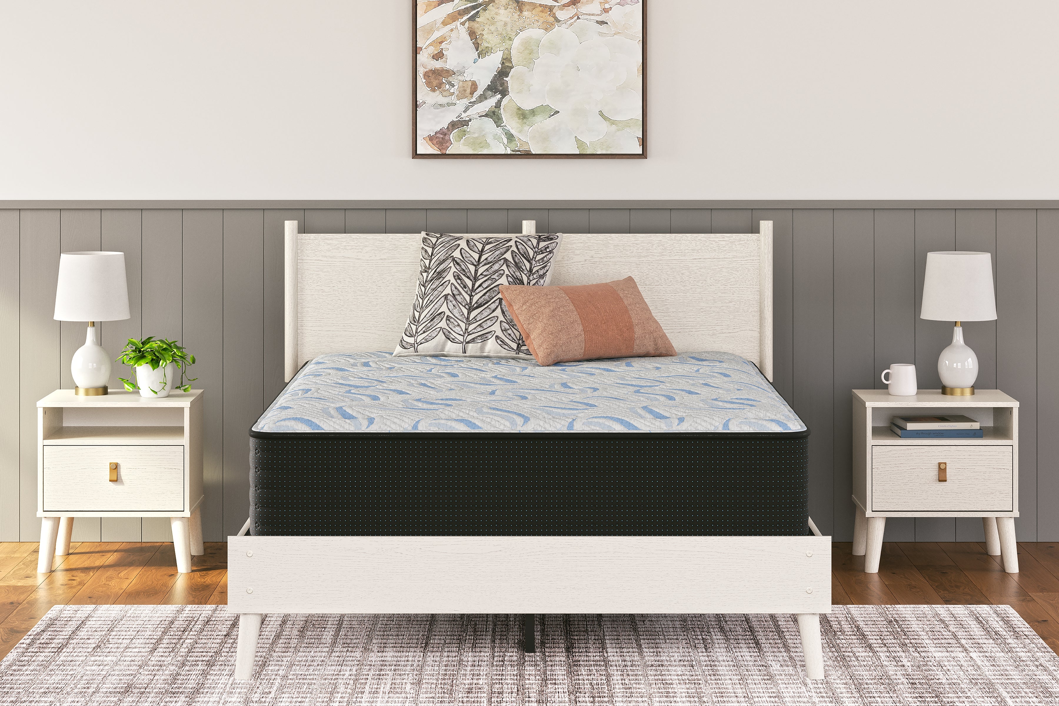 Tampa Furniture Outlet Lutz - Ashley Furniture - Elite Springs Plush Mattresses - Full / Gray/Blue - M40621