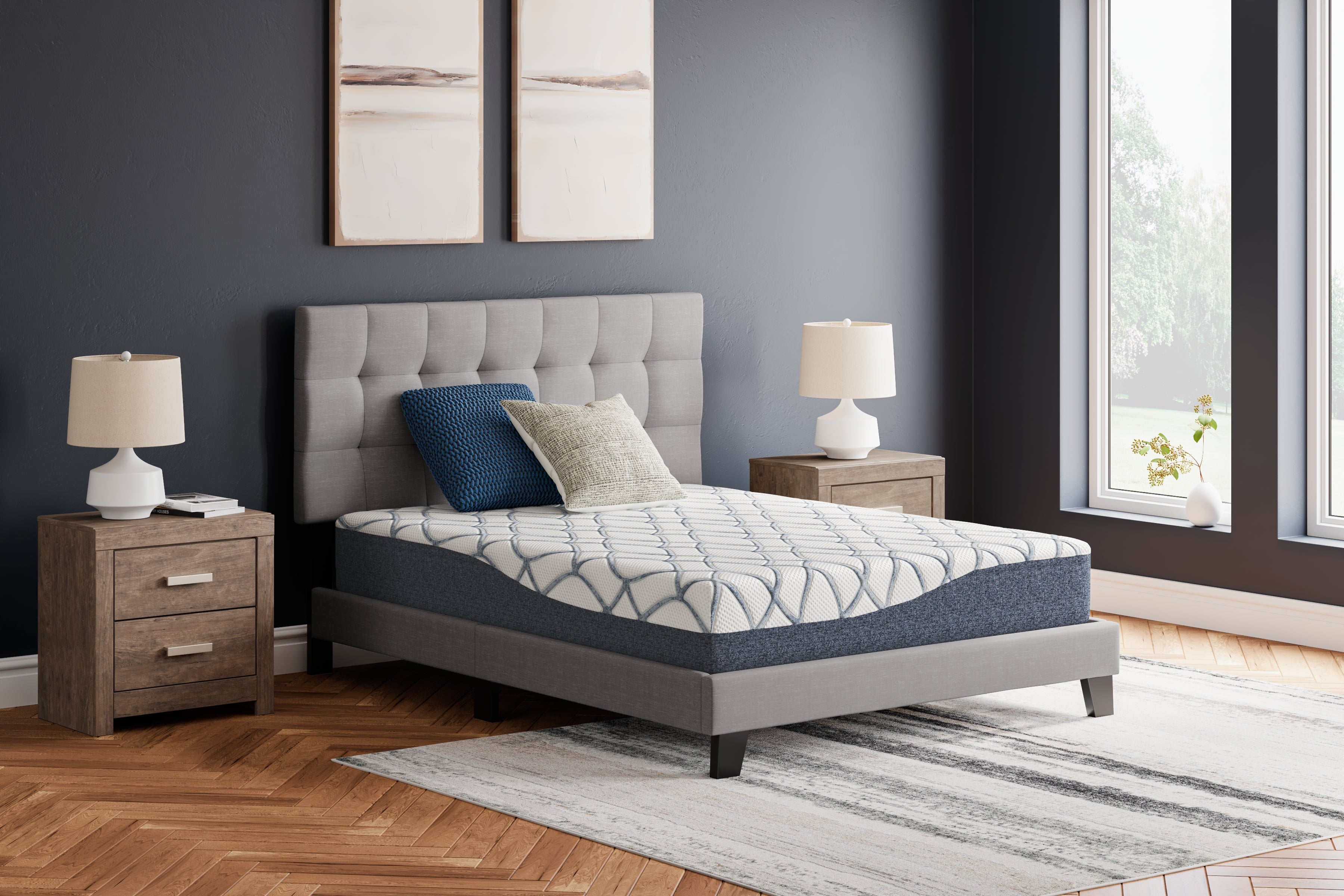Tampa Furniture Outlet Lutz - Ashley Furniture - 10 Inch Chime Elite 2.0 Mattresses - Twin / White/Blue - M42511