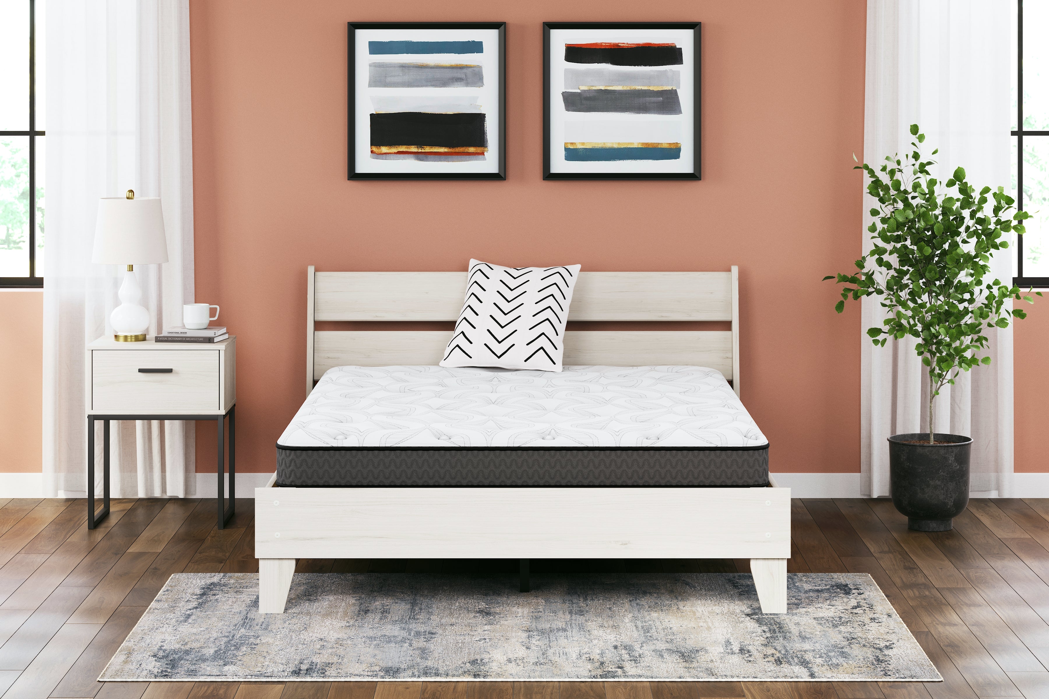 Tampa Furniture Outlet Lutz - Ashley Furniture - 8 Inch Bonnell Hybrid Mattresses - California King / White - M58751