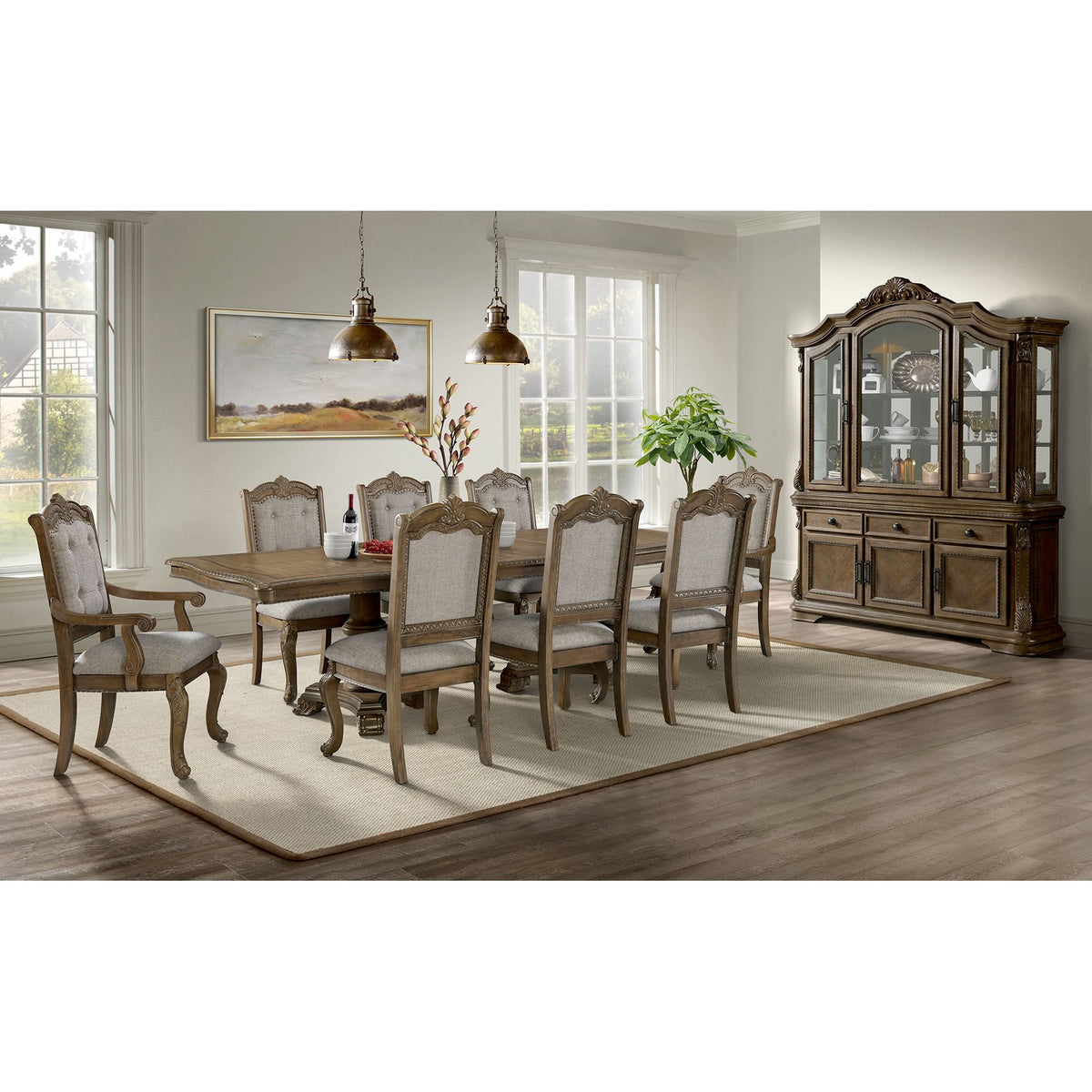 Madison Park Hutch with LED in Walnut – SKU DA-10460-5-HT | Elements