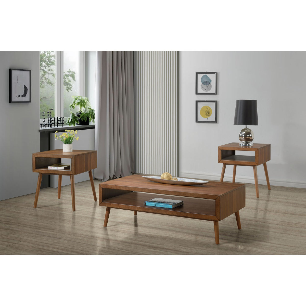 Malibu Three Pack Occasional Set in Walnut – SKU T-4650-5-OT | Elements