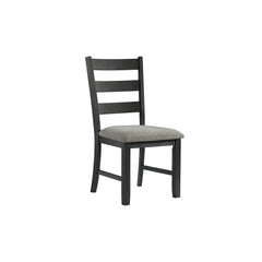Martin Dining Side Chair with Grey Fabric - Black Finish (2 Per Carton)