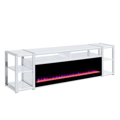 Midway 80" TV Console with Firelight in White