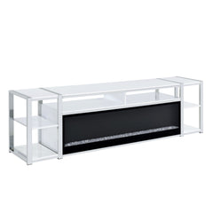 Midway 80" TV Console with Firelight in White
