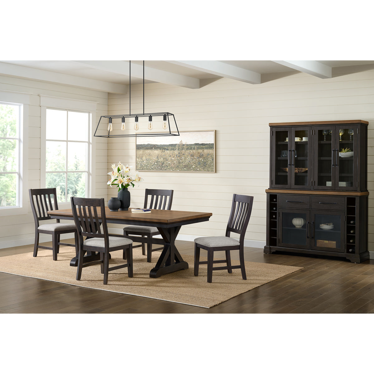 Montrose Dining Side Chair with Light Grey Fabric in Espresso (2 Per Carton) – SKU D-16670-8-SC | Elements