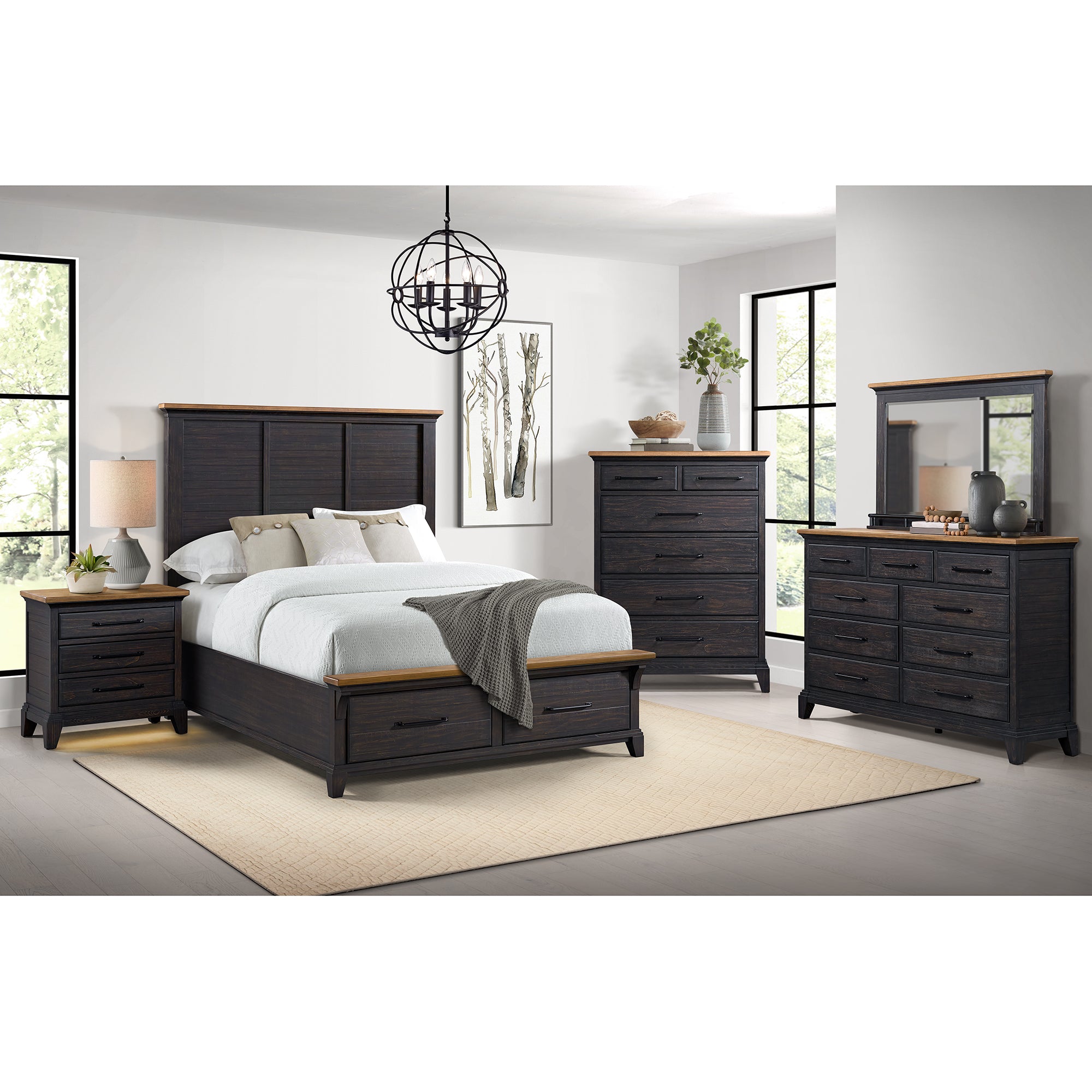 Montrose Queen Storage Bed in Espresso & Brown – SKU B-16670-5-QSB | Elements
