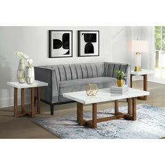 Morris End Table in Espresso W/White Marble Top (3A Packing) – SKU CTMS100ETE | Elements