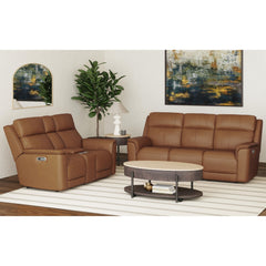 Mustang P3 Sofa with DDT, Wireless Charger in Aline Butternut