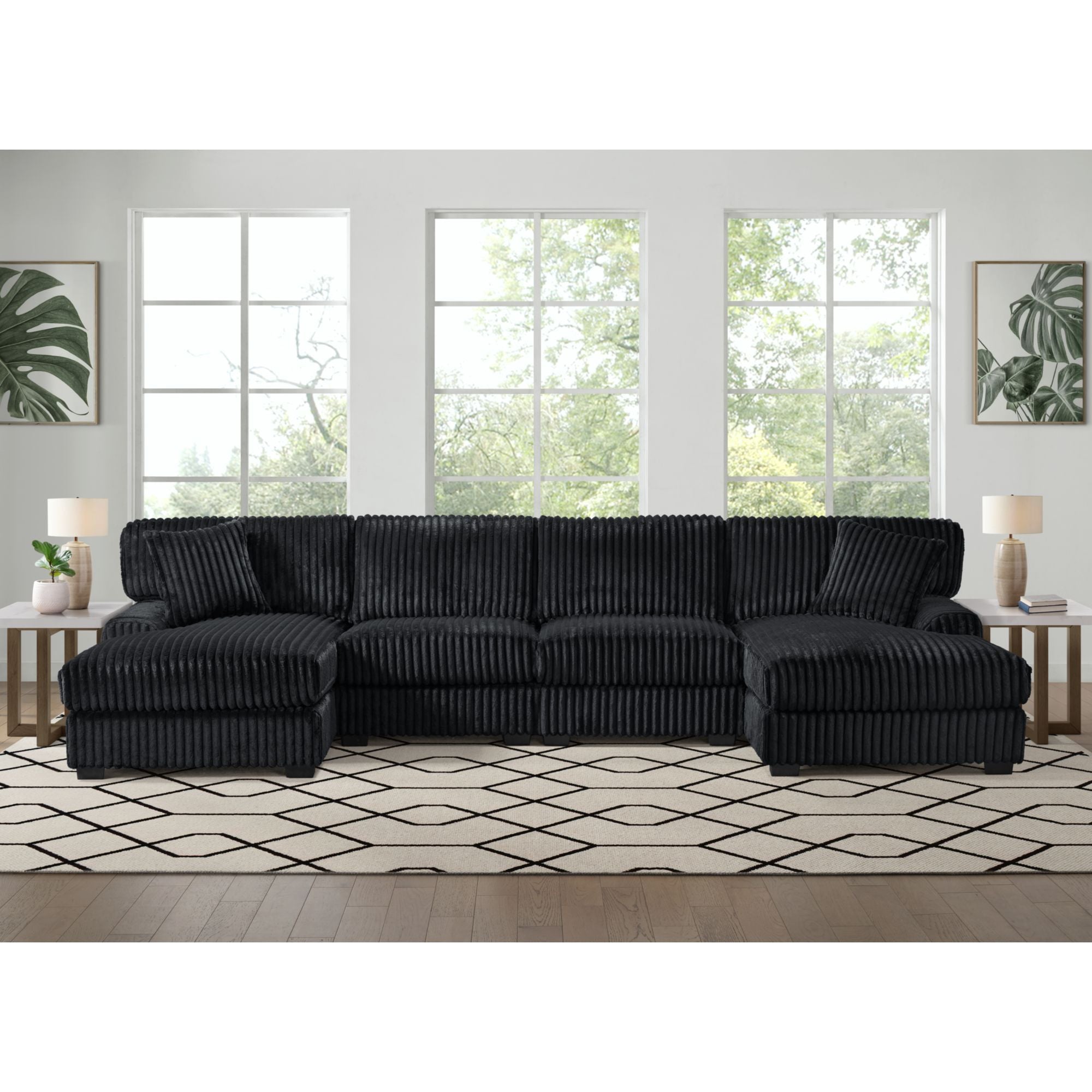 Nightfall Armless Chair in Grand Cord Black – SKU U-16570-10473-103 | Elements