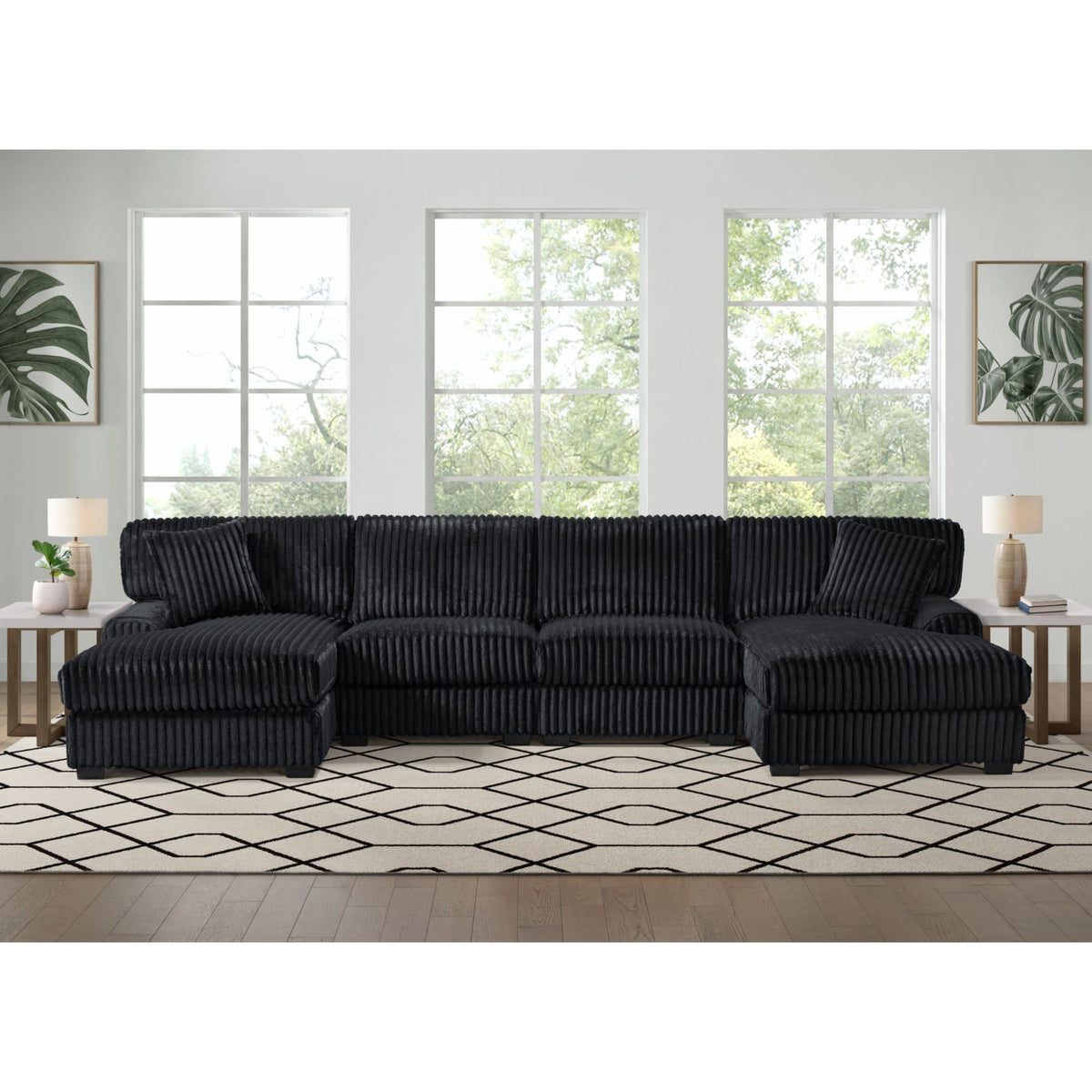 Nightfall Armless Chair in Grand Cord Black – SKU U-16570-10473-103 | Elements