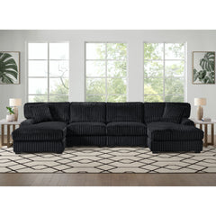 Nightfall Armless Chair in Grand Cord Black – SKU U-16570-10473-103 | Elements