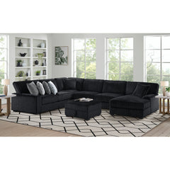 Nightfall Wedge in Grand Cord Black with 1 Pillow 20" – SKU U-16570-10473-210 | Elements